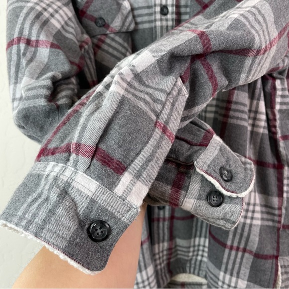 Club Room Men’s Plaid Flannel Sherpa Lined Shirt Jacket Cozy Shacket Size XL - Picture 7 of 16